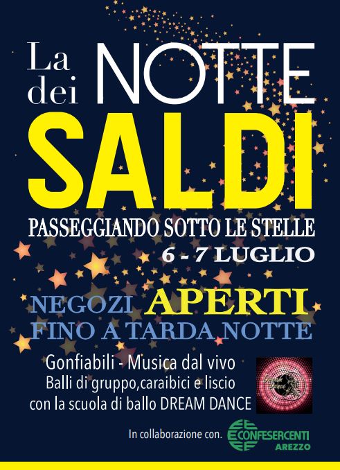 Confesercenti Arezzo, la notte dei saldi: “Passeggiando sotto le stelle” a Bibbiena