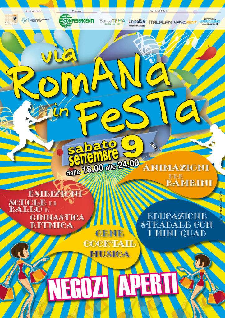 Arezzo: Confesercenti, “Via Romana in festa”, presentazione martedì 5 settembre ore 11