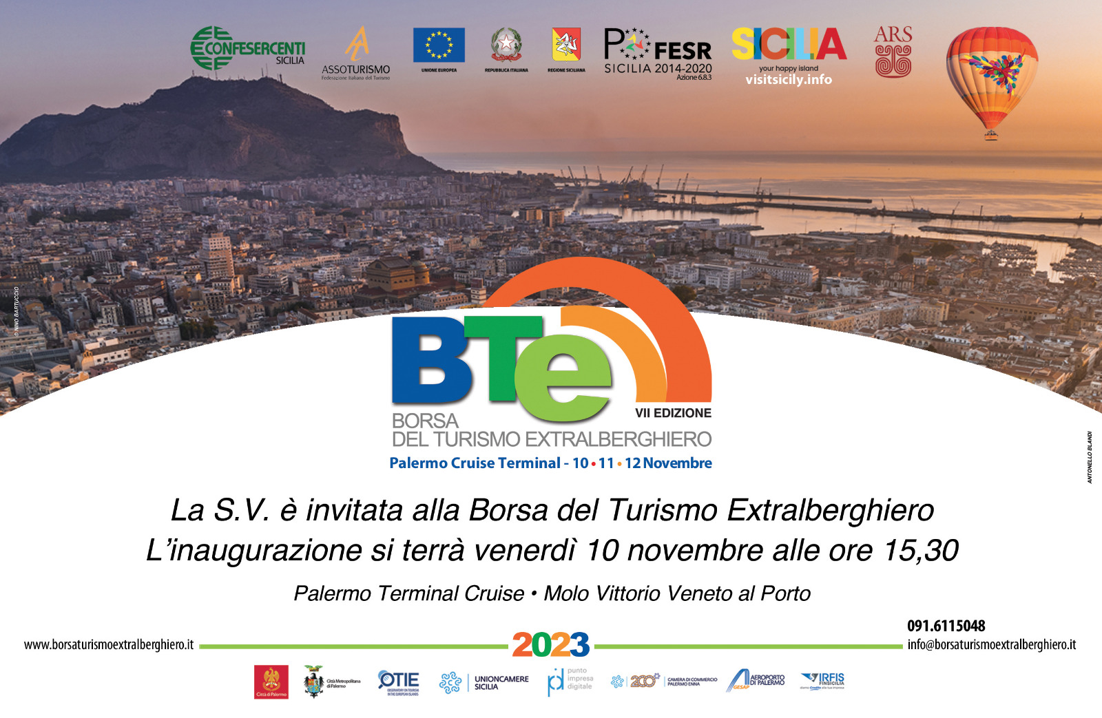 Il programma della VII BTE di Confesercenti Sicilia dal 10 al 12 novembre al Cruise Terminal del Porto di Palermo