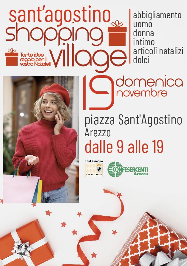 Confesercenti Arezzo, Sant’Agostino Shopping Village: domenica 19 novembre lo shopping a cielo aperto