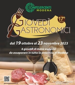 Giovedì Gastronomici, la rassegna culinaria promossa da Fiepet Confesercenti Modena continua fino al 23 novembre in 25 ristoranti di Modena e provincia